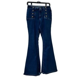 RYEGRASS Womens High Rise Wide Leg Jean Super Flare Size 4 NWOT Dark stone